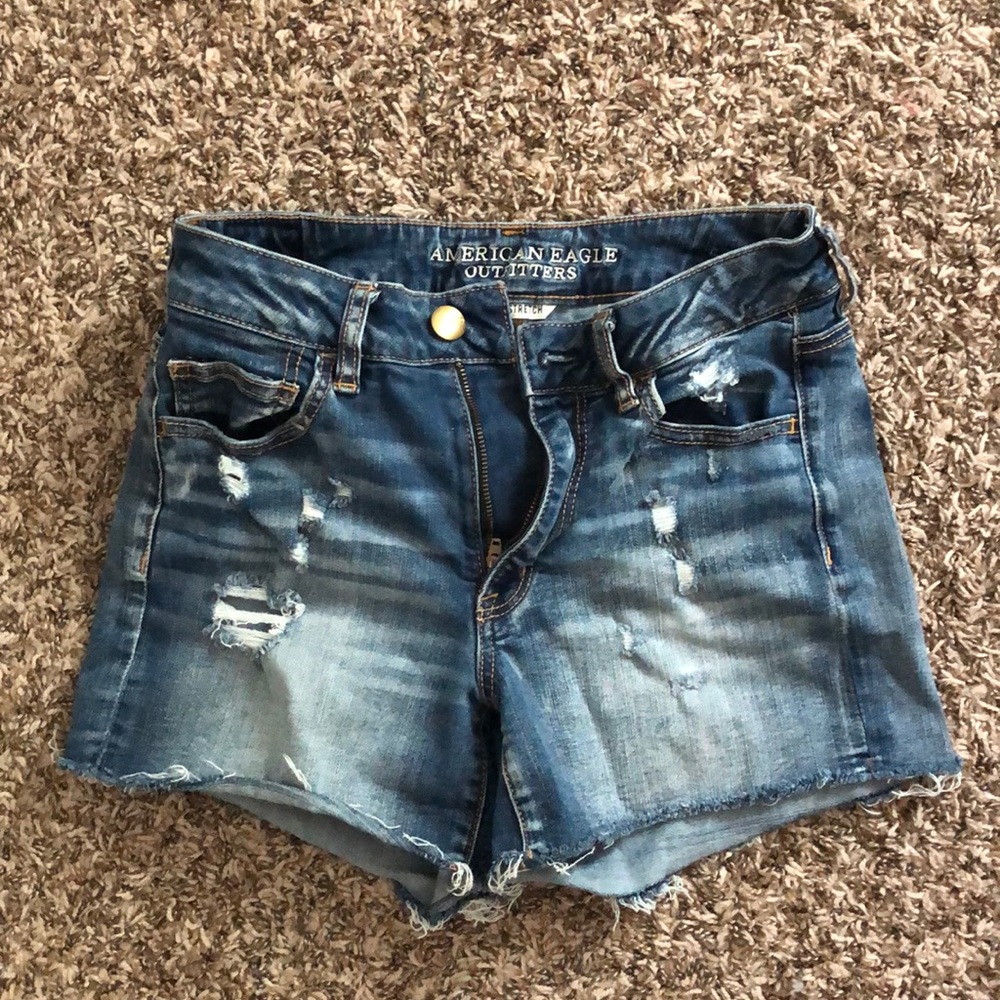 American Eagle Denim Shorts Cutoff Size 8